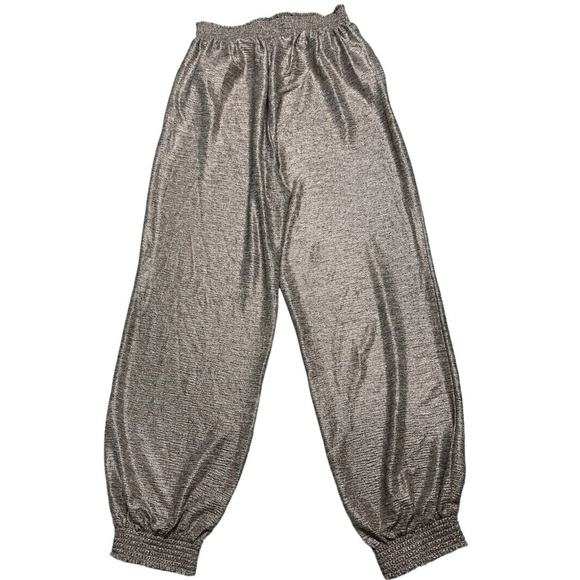 Anthropologie Metallic Pink Elastic Waist Jogger Pants Size S - Picture 5 of 10